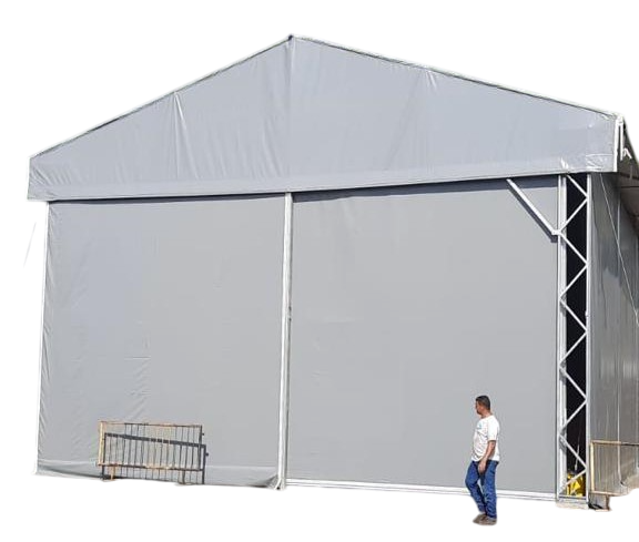 Galpões lonados modulares com estrutura em aço galvanizado - OPEN